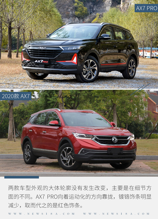 加“PRO”后对比 东风风神AX7新老车型对比