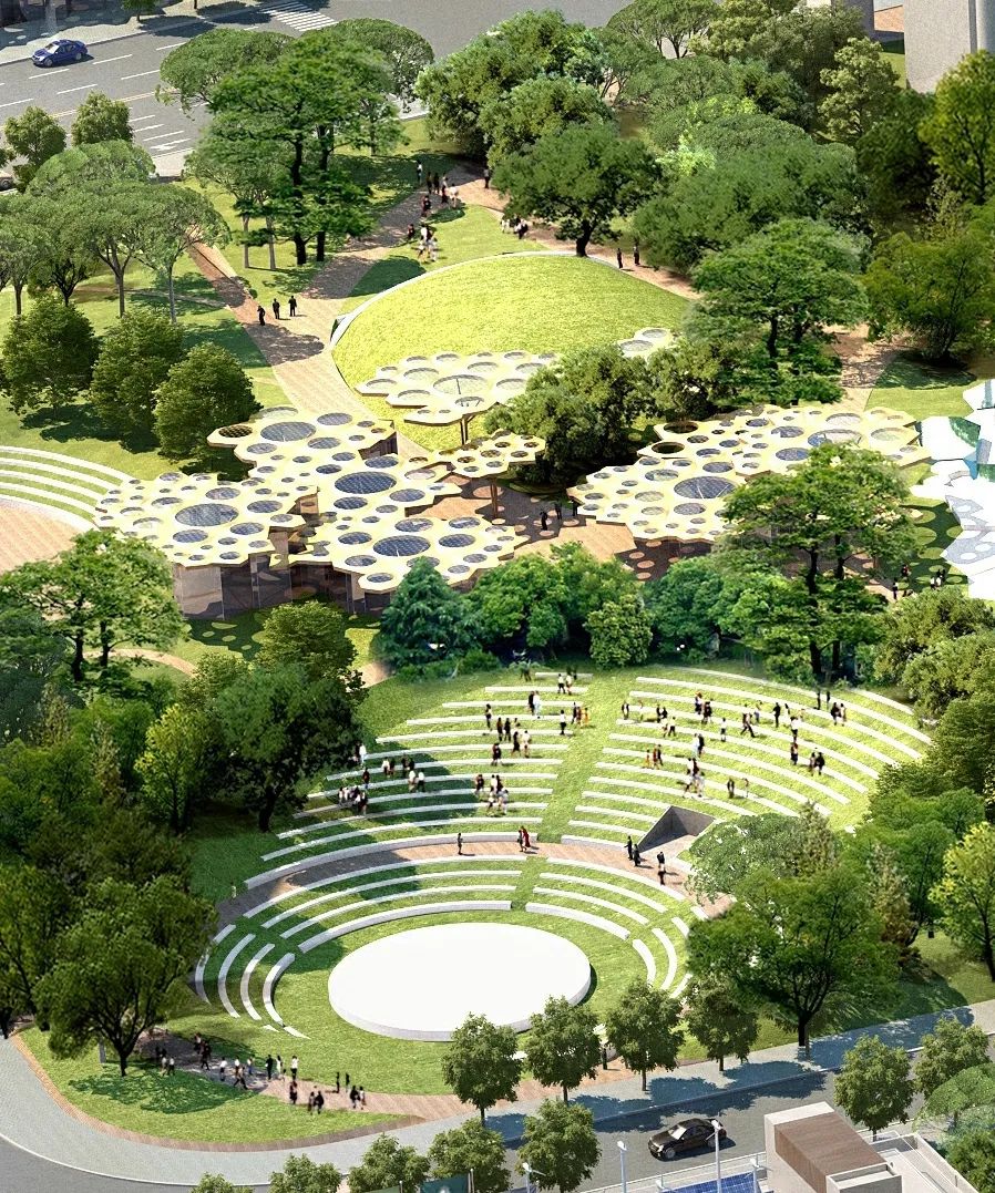 探索占地35万平方米杨浦大桥公共空间正新建城市公园