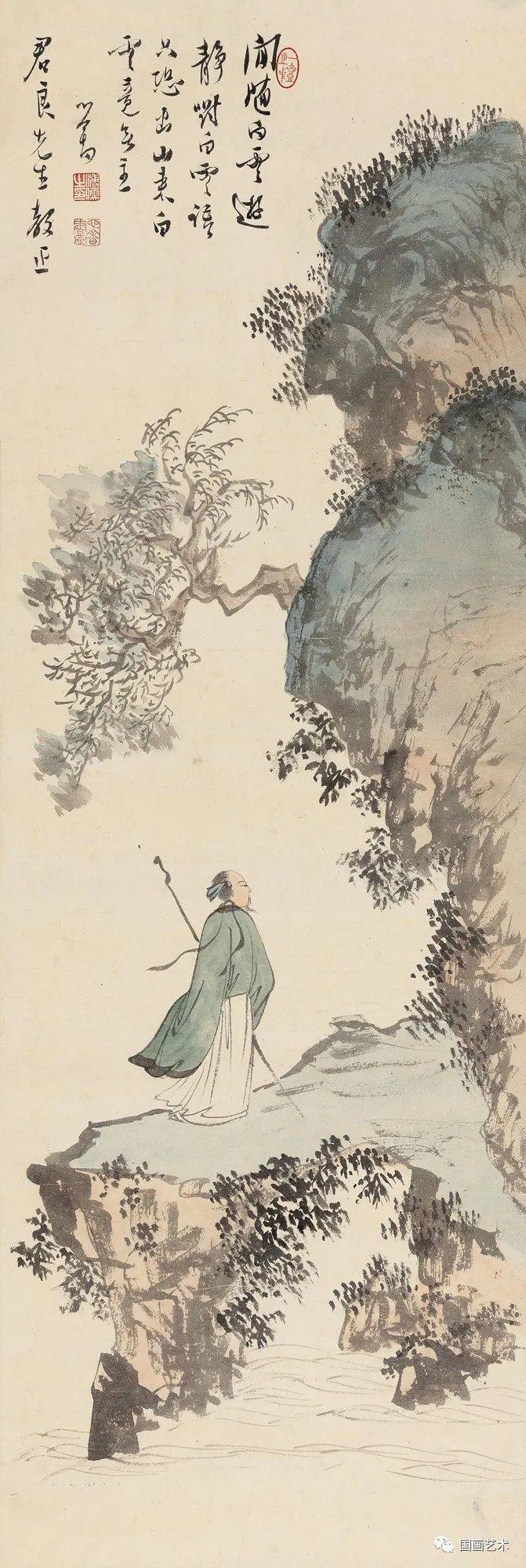 名家笔下的策杖高士:竹杖芒鞋轻胜马,一蓑烟雨任平生|秋山策杖|张大千|黄君璧_新浪新闻