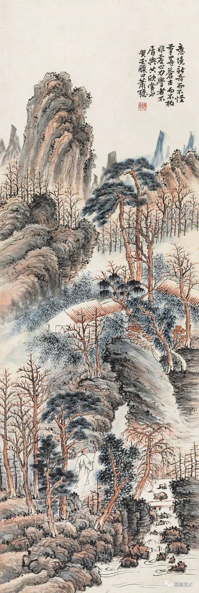 名家笔下的策杖高士:竹杖芒鞋轻胜马,一蓑烟雨任平生|秋山策杖|张大千|黄君璧_新浪新闻