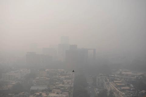处于严重空污的印度首都新德里。（图源：美联社）