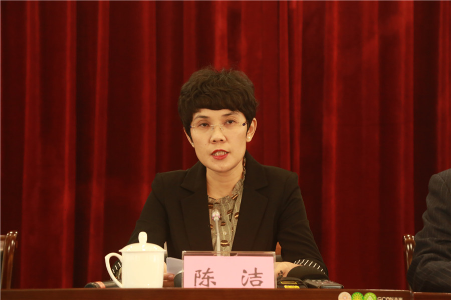 自治区党委统战部副部长陈洁作主题发布