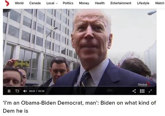 The picture shows that in an interview with Biden last year, he said that he was "Obama-Bayeng-style Democrat"