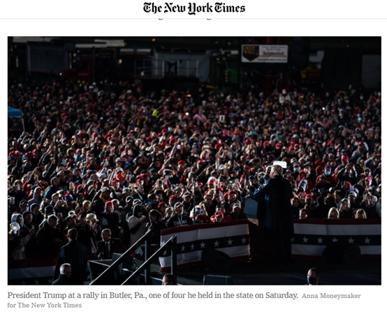 The picture shows Trump ’s previous campaign voting event scene, the picture is reported from the New York Times report