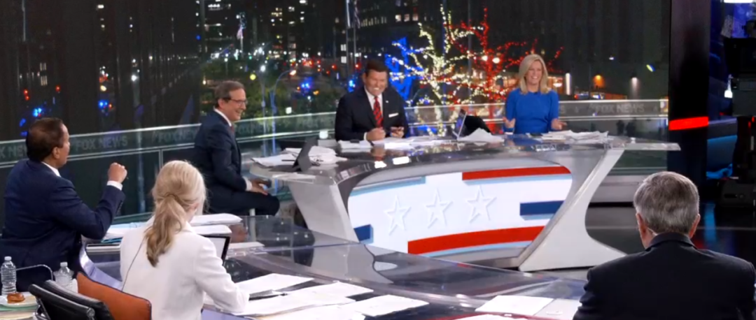 Screenshot from the scene of the live broadcast room of the Fox News election