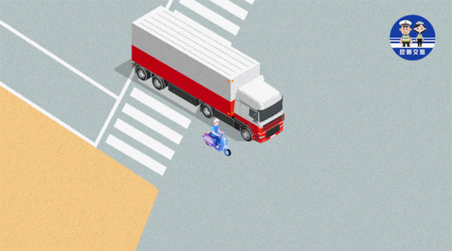 ▲大型车辆右转弯轨迹