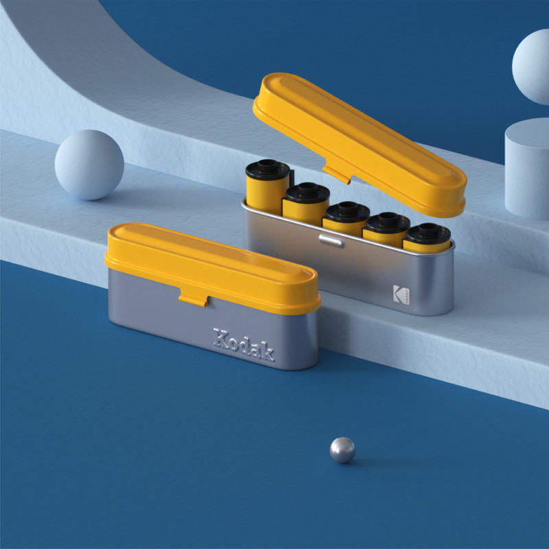 柯达推复合胶片收纳盒 70年代风格 全金属制造