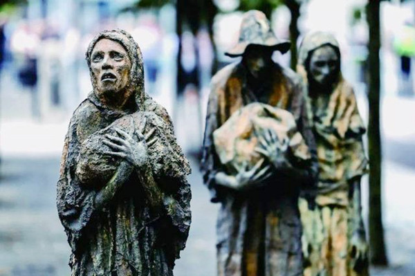 移民到其他国家,据不完全统计,在大饥荒时期共有超过100万爱尔兰