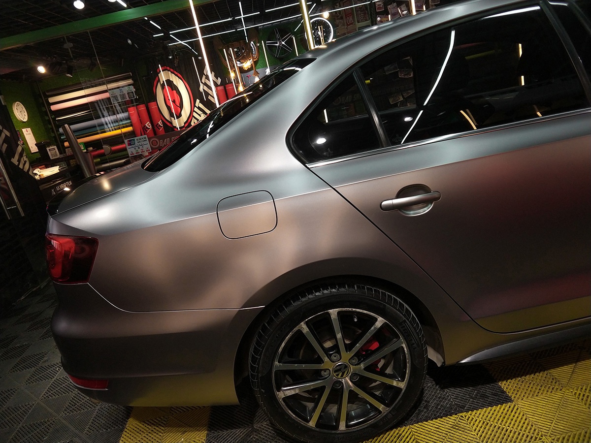 大众朗逸车身改色电光战斗灰rg瑞集改色膜陕西西安