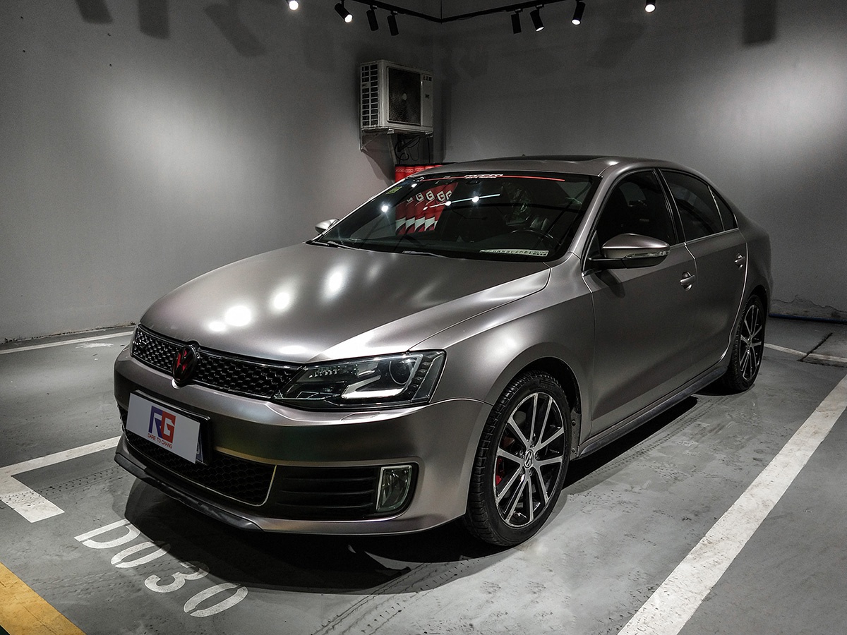 大众朗逸车身改色电光战斗灰rg瑞集改色膜陕西西安