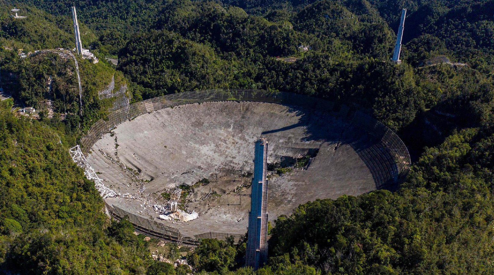 直击美国巨型天眼坍塌:似雪崩声中 900吨悬空平台坠入"锅底"_手机新浪