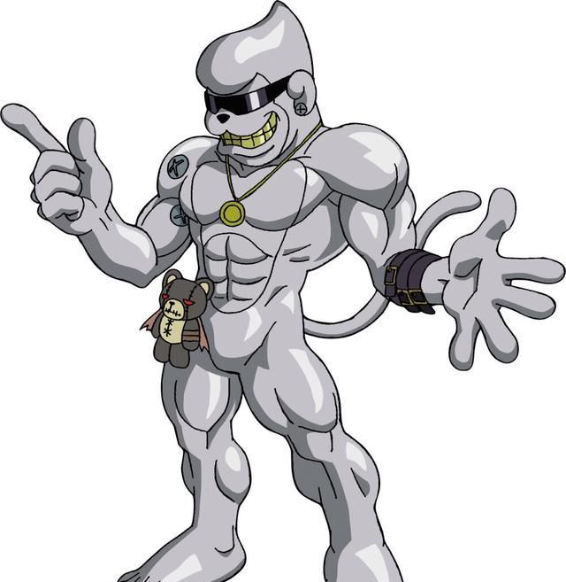 的设定来看应该叫做是金属雄猿兽,还有其他的翻译比如钢铁悟空兽等