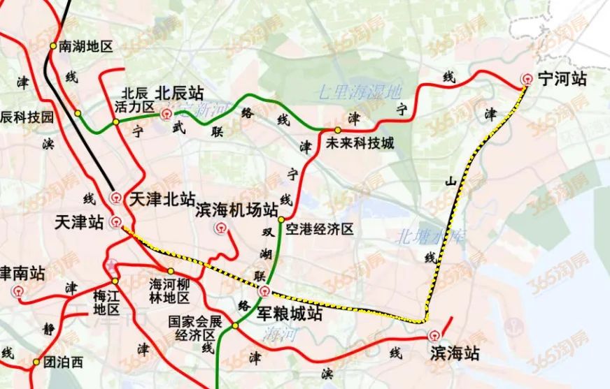 宁武联络线津武线与津宁线之间联络线,沿线串联北辰活力区和未来科技