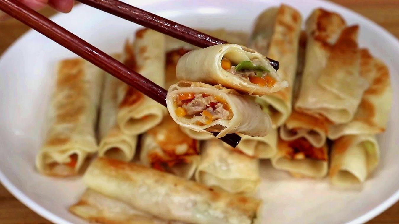 自从学会胡萝卜肉馅卷,我家一周做5次,早餐再也不用愁,真香