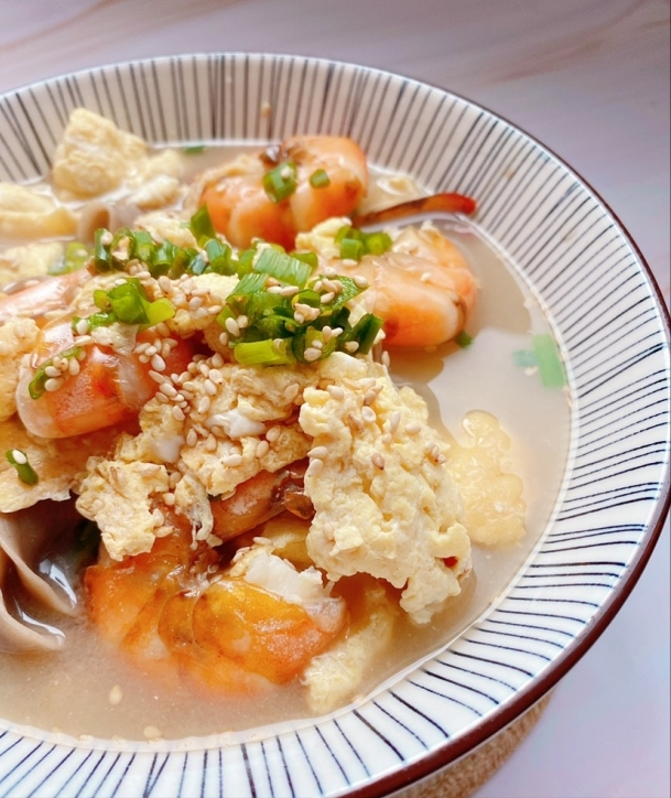 鲜虾煎打卤面面,好吃到停不下来