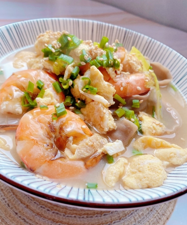 鲜虾煎打卤面面,好吃到停不下来