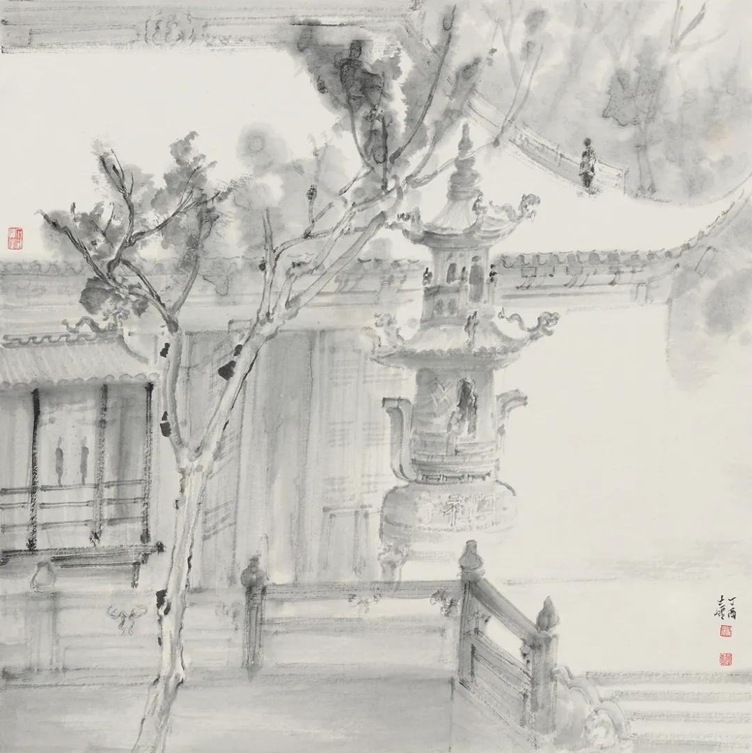 园音谢士强水墨园林作品展