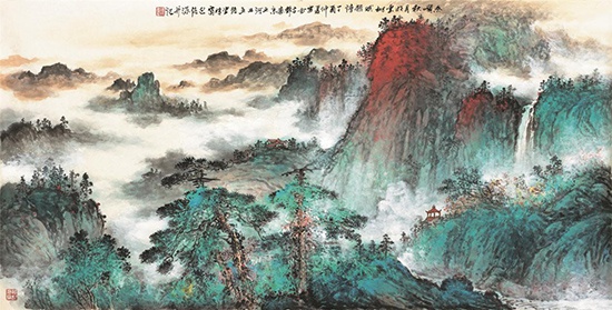 中国美术名家:走进包信源艺术世界|包信源|山水画|笔墨_新浪新闻