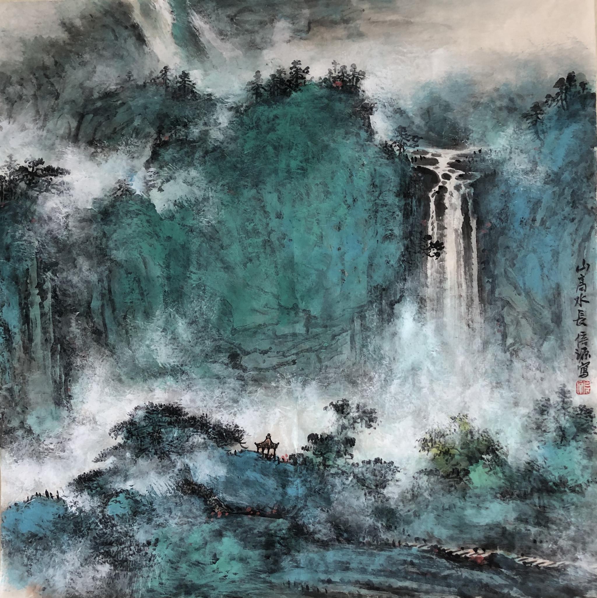 中国美术名家:走进包信源艺术世界|包信源|山水画|笔墨_新浪新闻