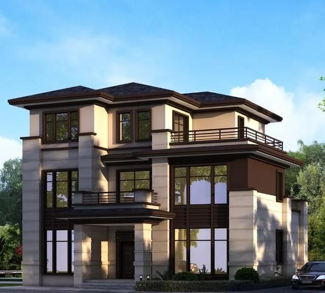 127126米三层新中式小别墅建成你就是村里最靓的仔