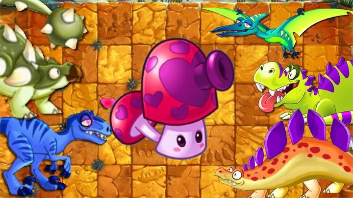 植物大战僵尸2:满级植物对战侏罗纪恐龙世界boss