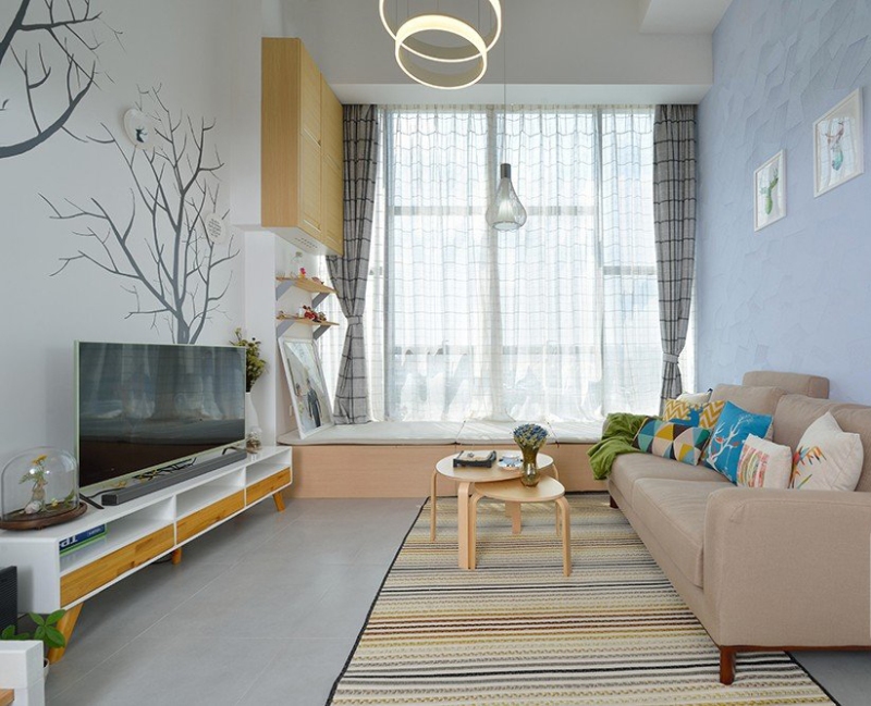 宛如仙境的装修,梦幻的现代风,87平米的二居室了解一下.