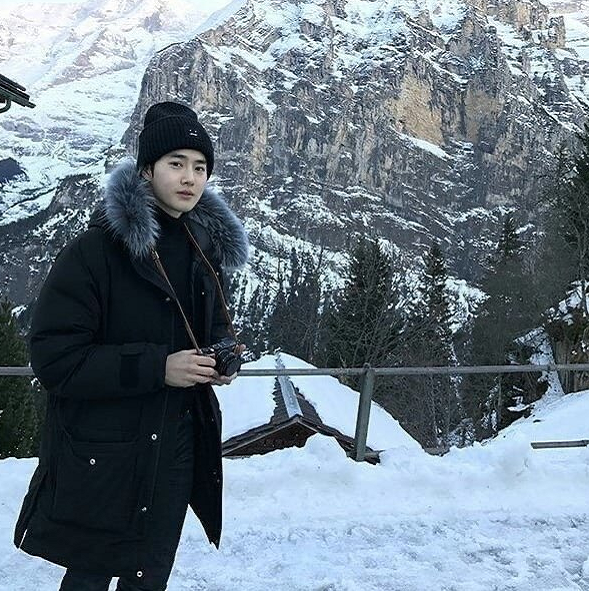 爱豆绝美雪地照金俊勉朴灿烈的男友系冈旻的下雪照最绝