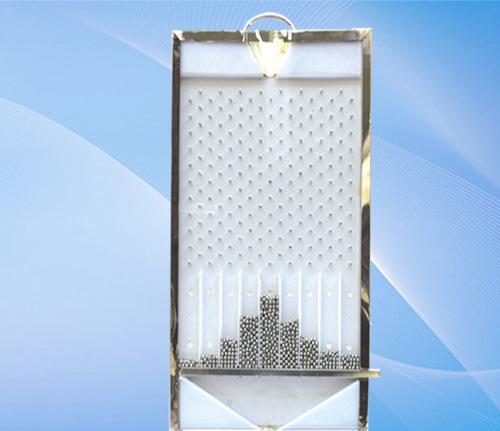 一些直播节目或小时候的玻珠玩具就有高尔顿板,大家应该都见过.