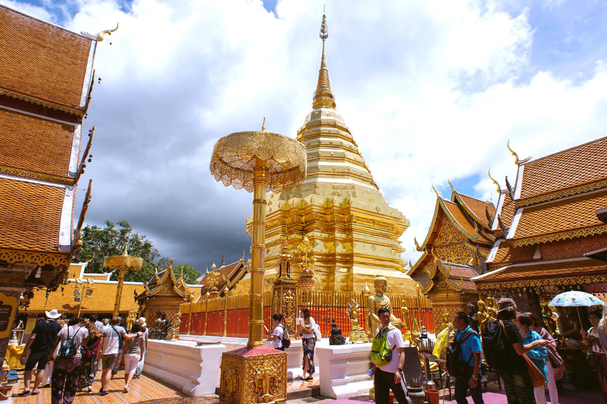 泰国清迈著名的寺庙,白象选址皇室建造而成,因金龙雕塑而得名