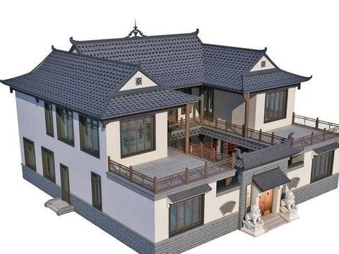 农村二层四合院,主体造价仅花了25万,亲朋好友都说好