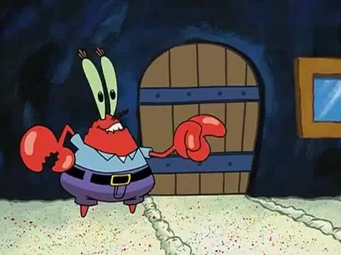 宝宝帮蟹老板油漆房子,他必须小心一点,因为这是不会褪色的油漆