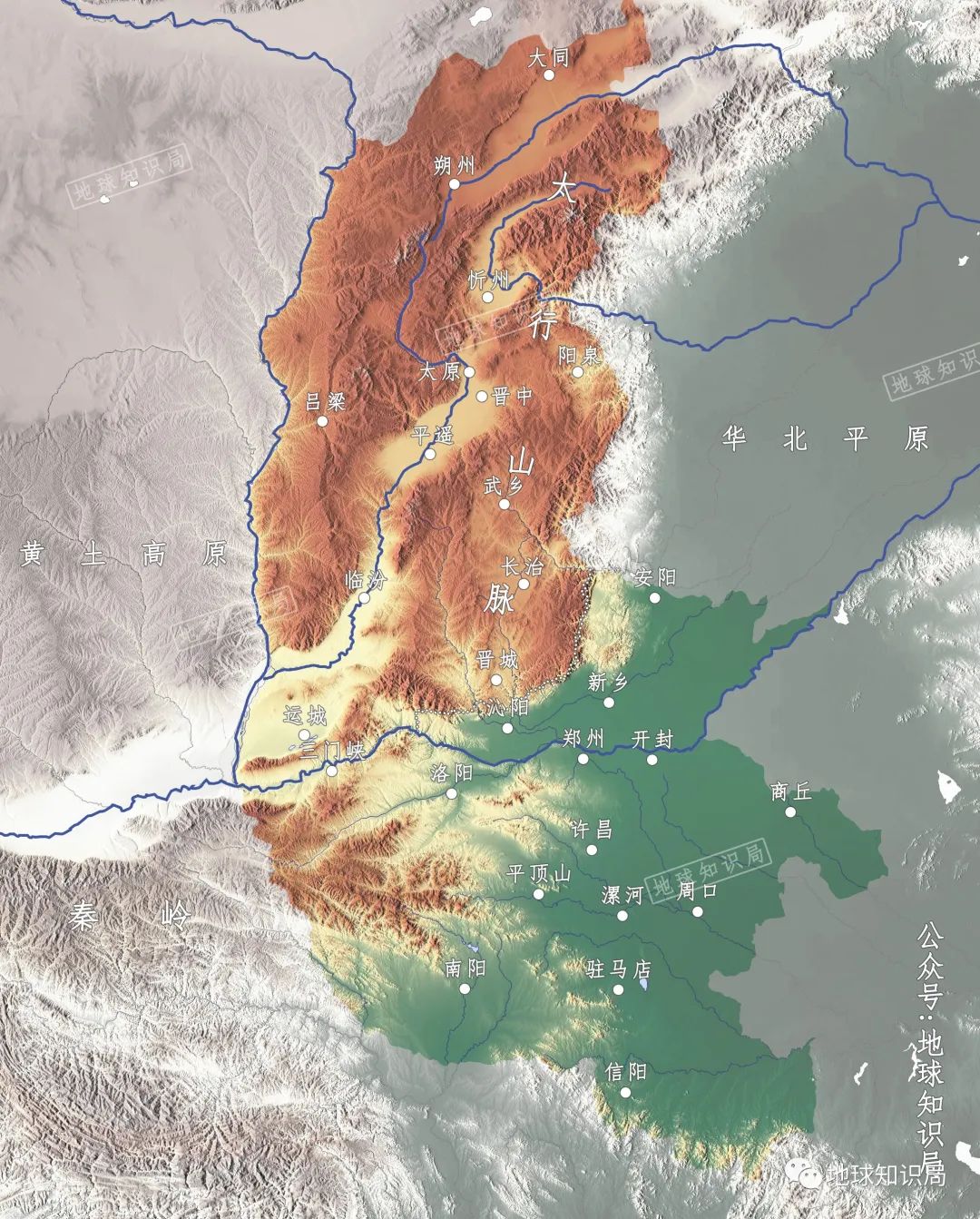 太行山脉地图全图图片