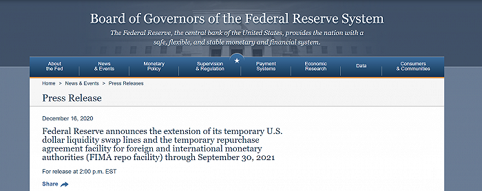美联储延长临时美元互换安排及回购工具，稳定全球美元供应