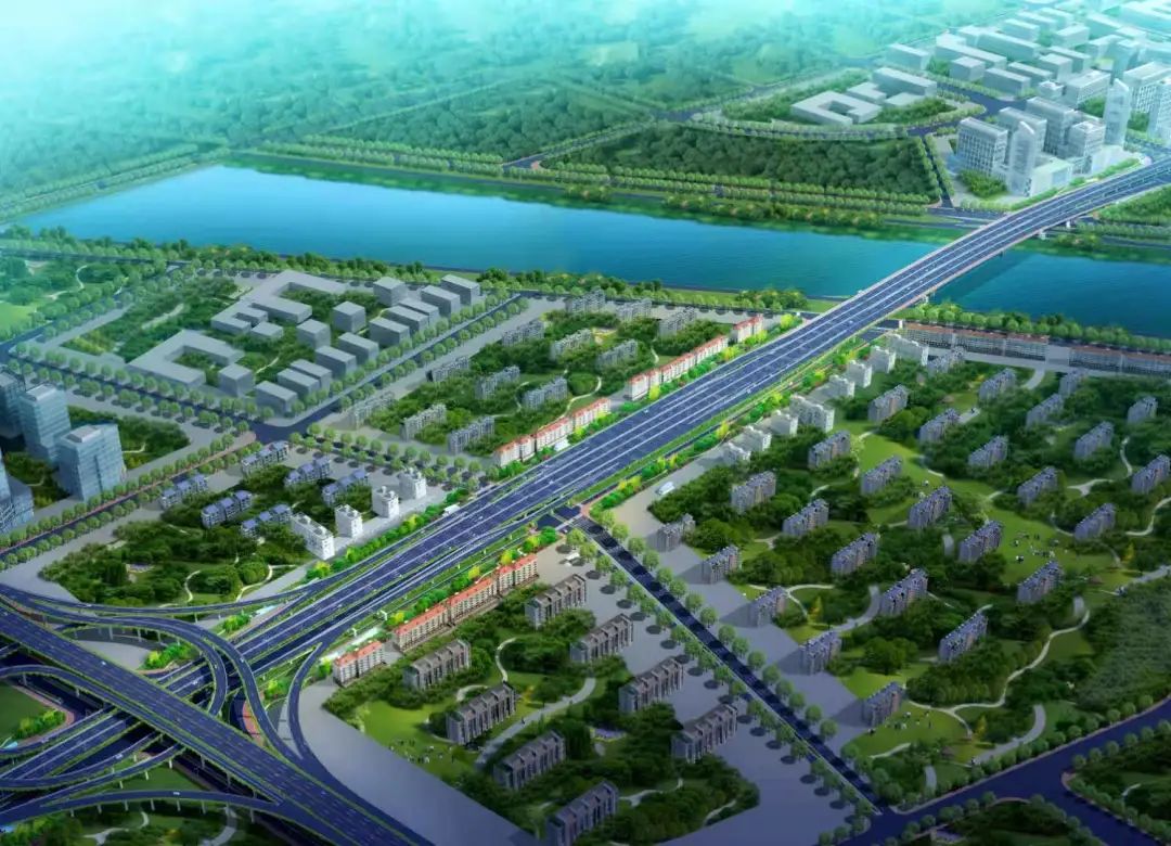 湘府东路浏阳河大桥西接既有湘府路快速化高架桥,东至浏阳河东岸,全