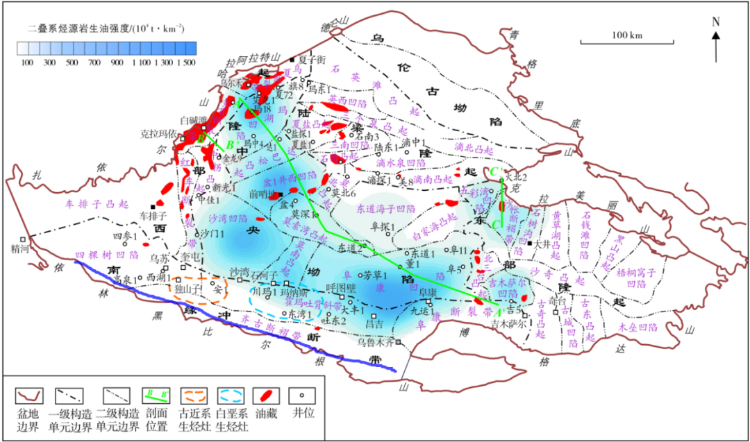 准噶尔盆地构造区划图