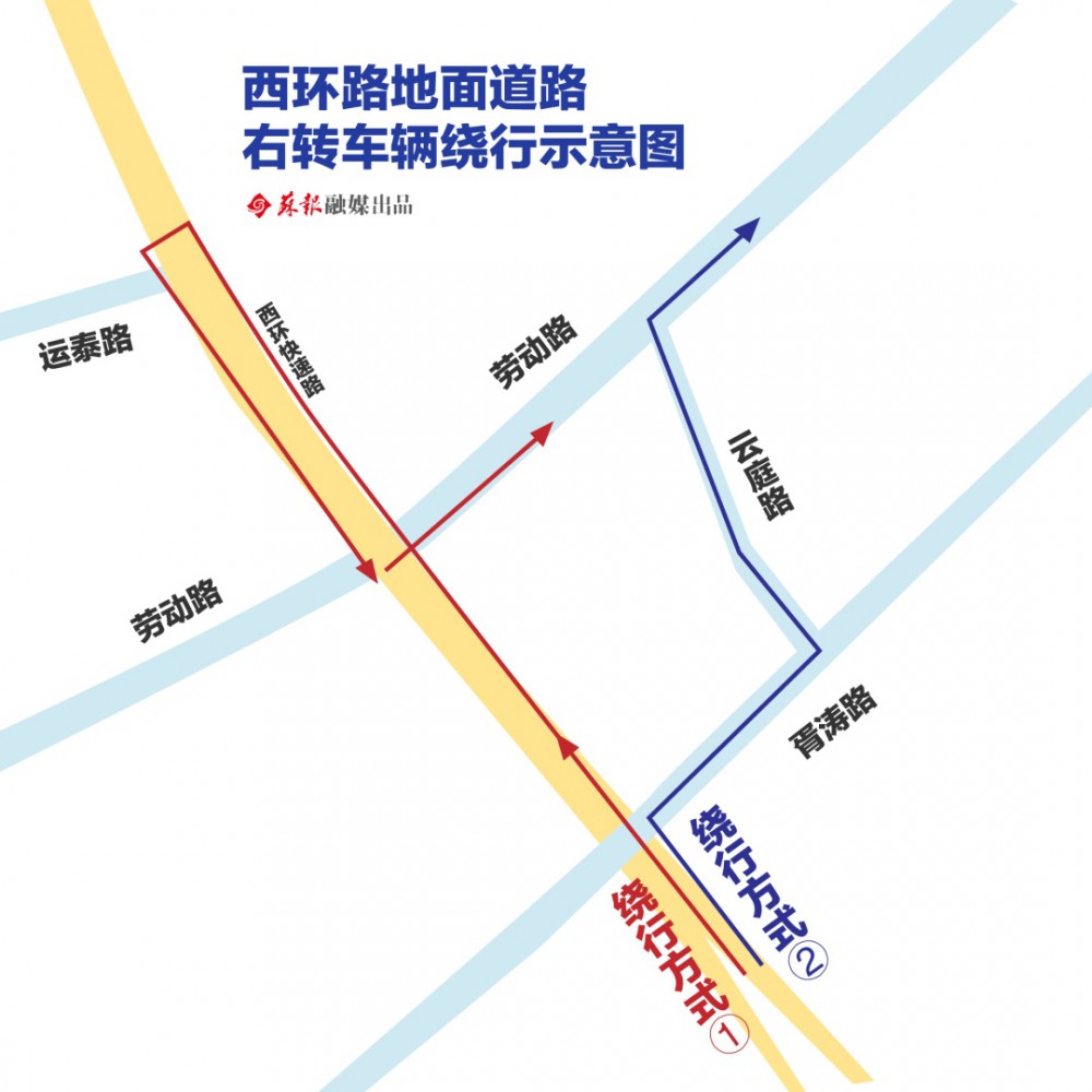 西环路劳动路口交通有大变化!