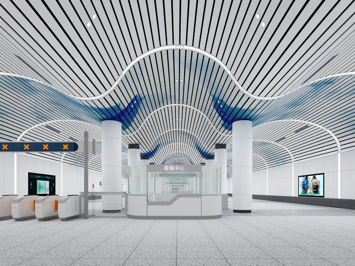 东管头南站站厅效果图花乡东桥站站厅方案效果图白盆窑站效果图"全线