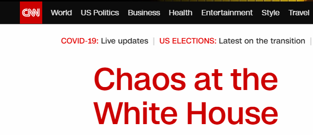白宫中的混乱。/CNN报道截图