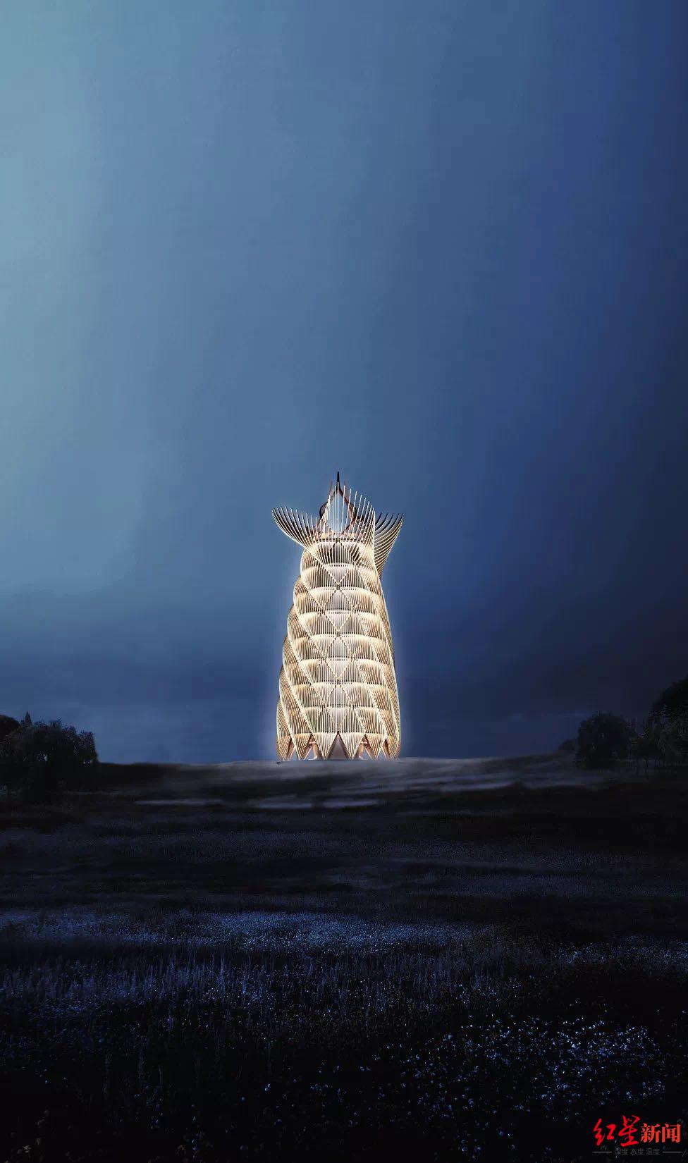 项目效果图 观光塔塔冠开启