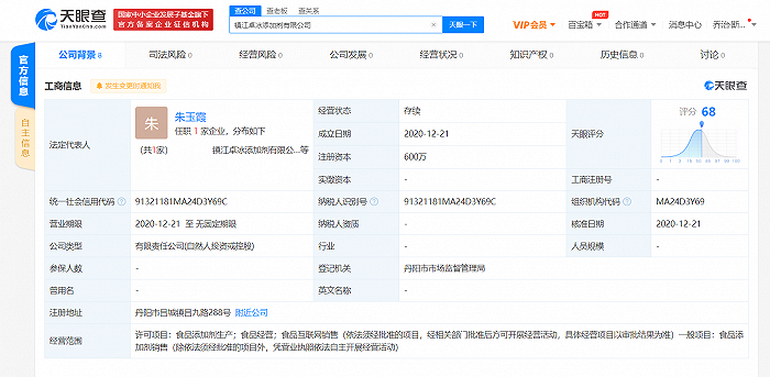 中式雪糕品牌“钟薛高”关联公司参与成立食品添加剂公司