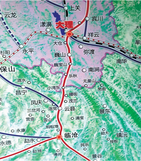 大临铁路走向图 网络截图