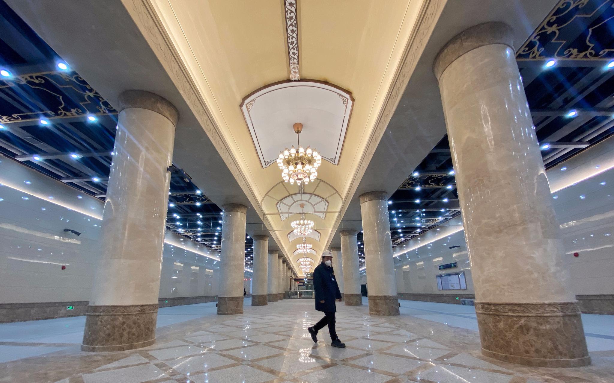 北京地铁16号线甘家口站.摄影/新京报记者 王贵彬