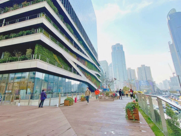 徐家汇天桥连廊(一期)今天对外开放:仿佛漫步"空中花园",眺望徐汇之美