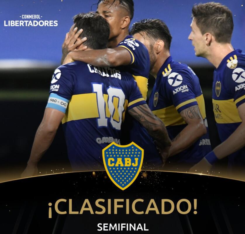 博卡青年逆转竞技晋级解放者杯四强,半决赛巴阿对决