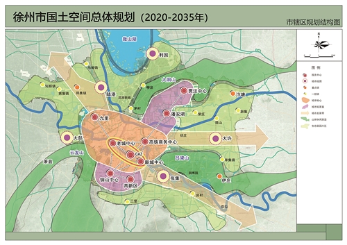 徐州市国土空间总体规划(2020—2035)图例服务中心城市组团重点镇一般