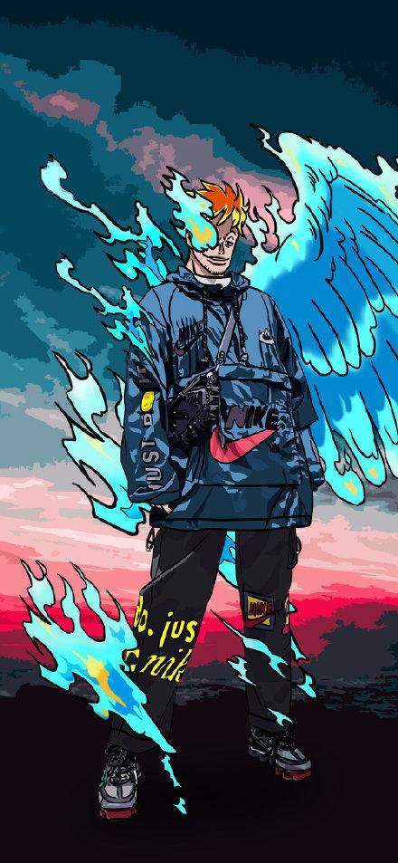 海贼王:时尚加特效,索隆黑色机车服玩自拍,路飞身穿潮牌开二档