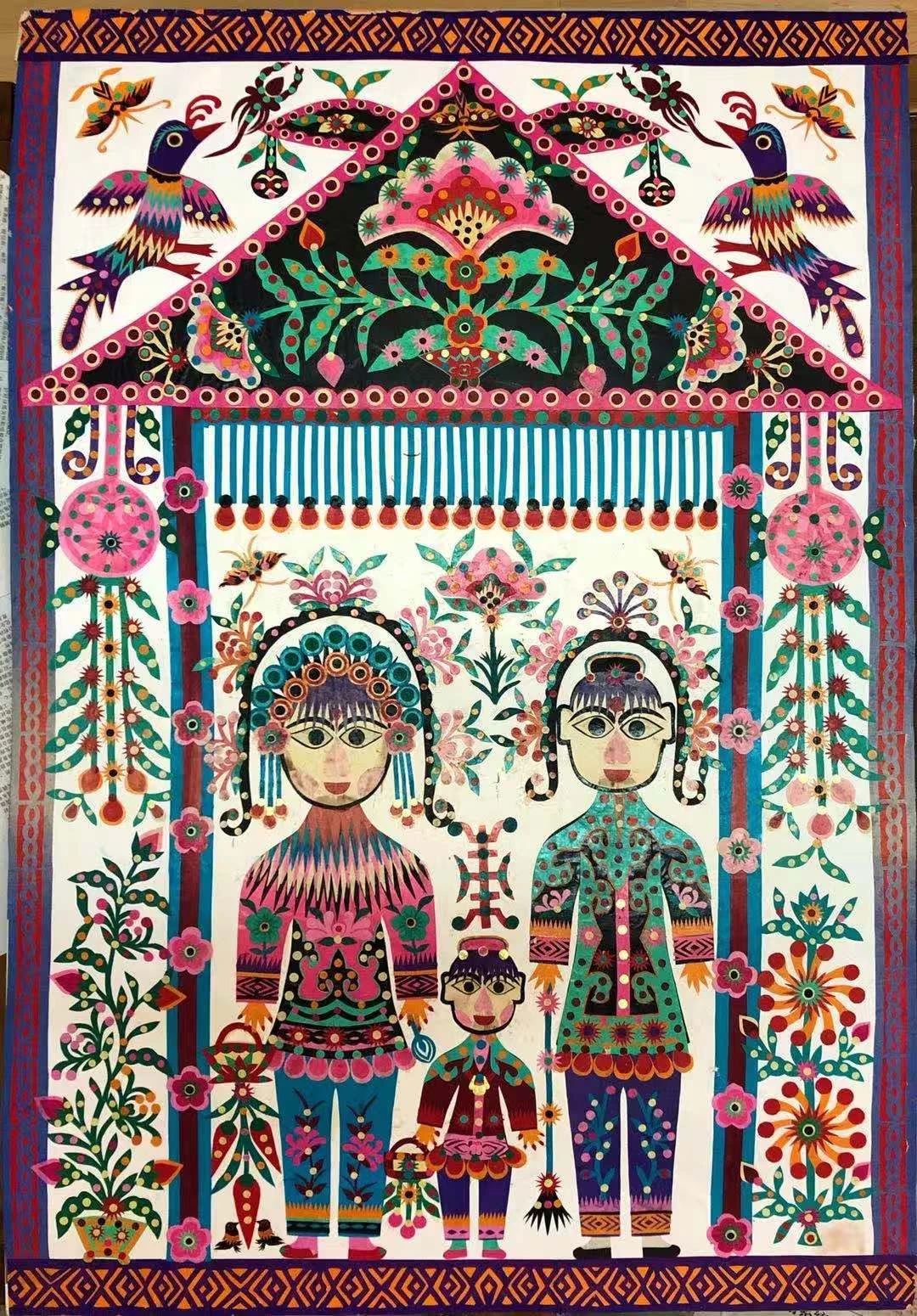 库淑兰剪纸作品,55x80cm澄元美术馆馆藏