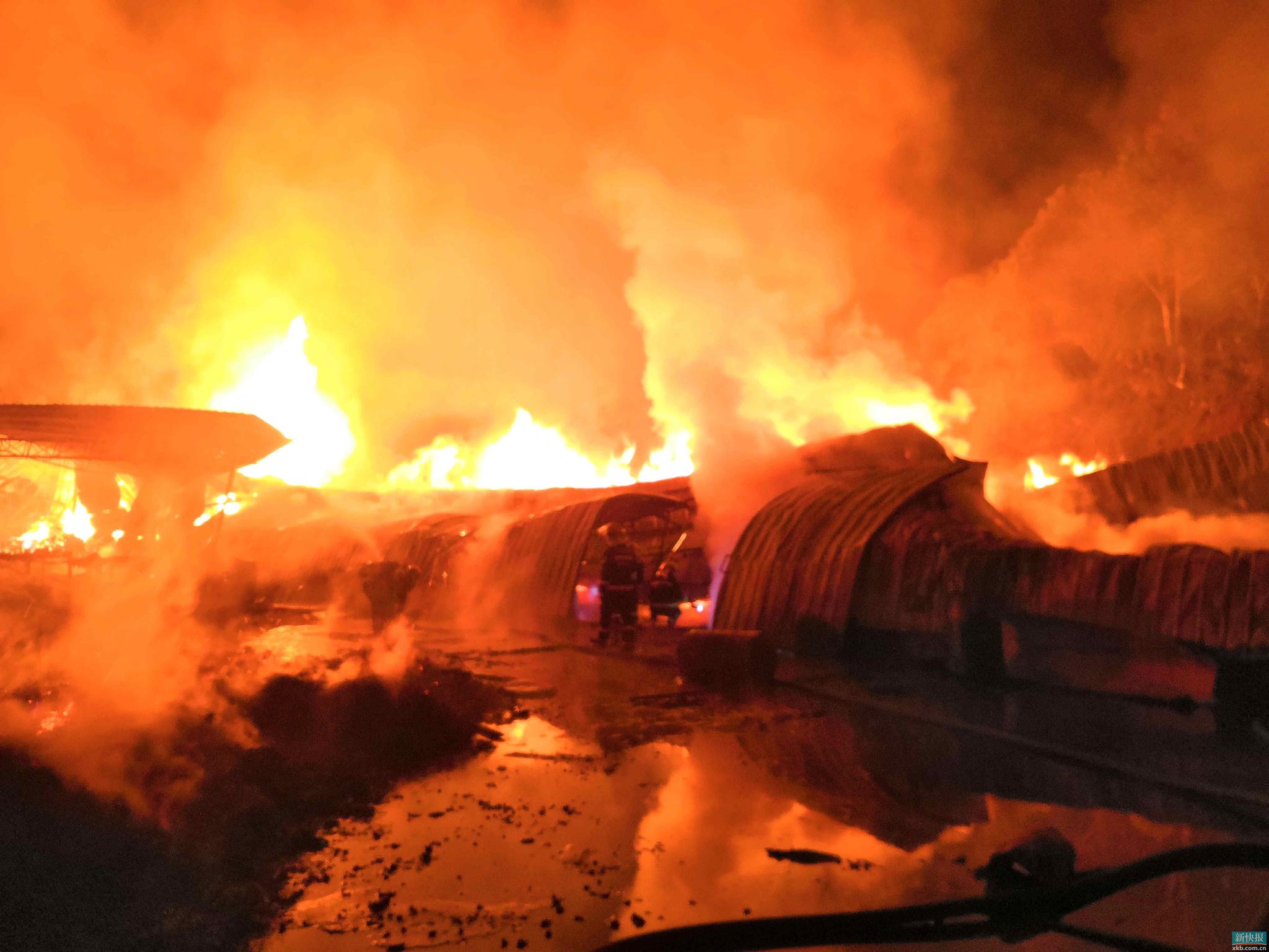 火光冲天!广东一厂房凌晨燃起熊熊大火 现已被扑灭
