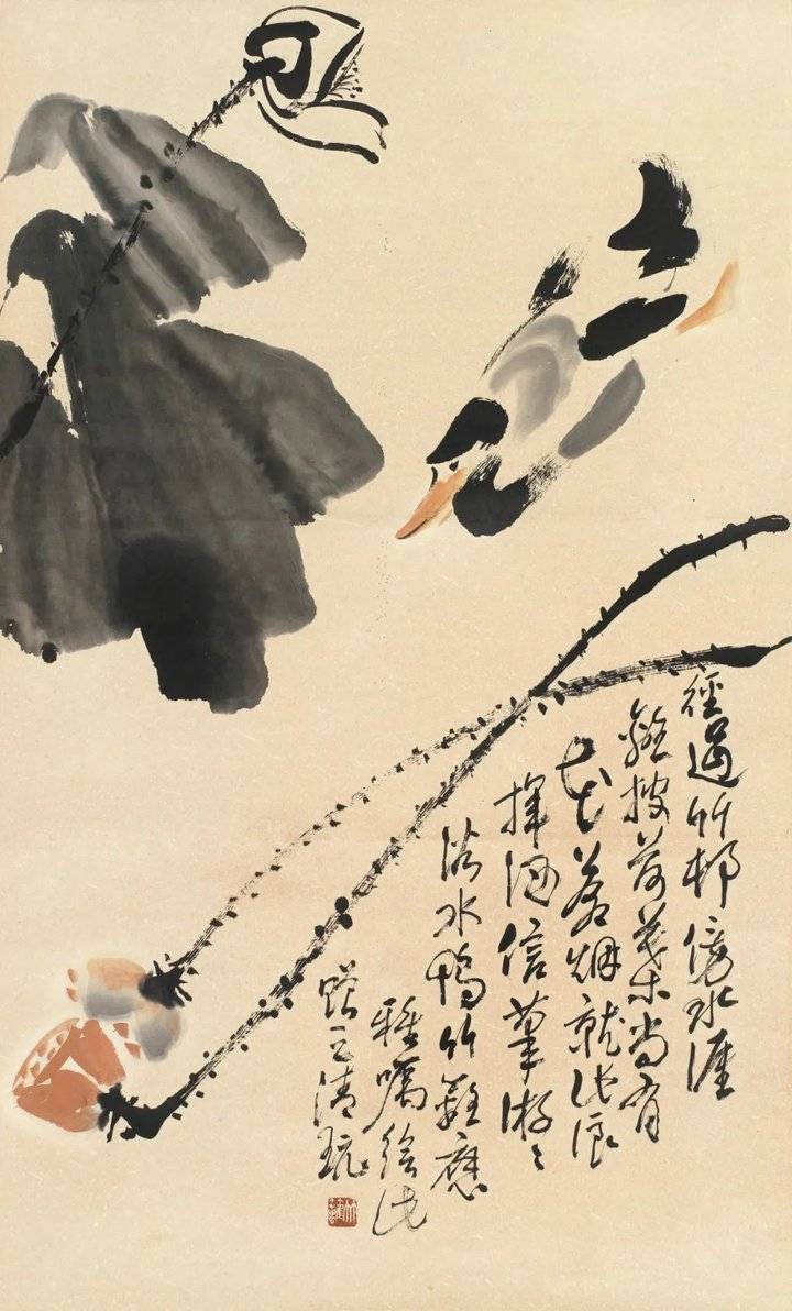 孙竹篱画荷,寥寥几笔,生趣十足