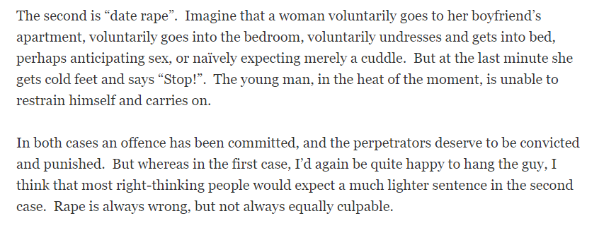 图为英国卫报在2014年时曝光的该政客关于强奸案的荒诞言论